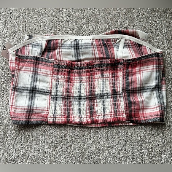 NWT By Anthropologie Strapless Bow Bandeau
Crop  Top Size Large in Plaid - Picture 4 of 7